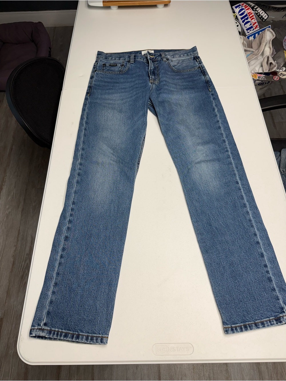 Quiksilver Men's Straight Jeans in Medium Blue Wash